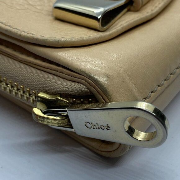 Chloe Beige Leather Small Designer Wallet w/ Box, Dust Bag & Authenticity Card - Picture 6 of 14